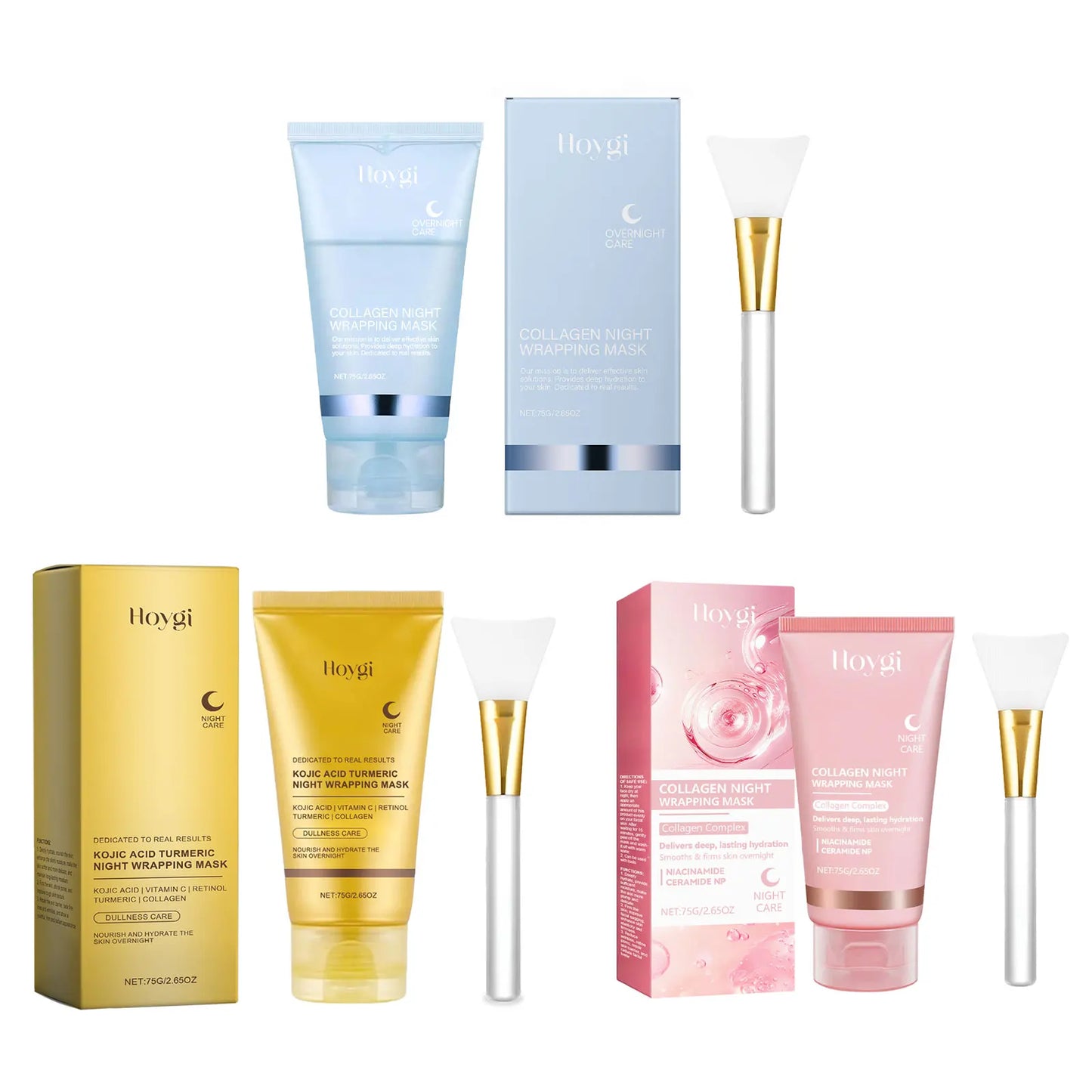 Collagen Peel off Mask Deep Cleansing Pores Oil Control Turmeric Wrapping Night Face Mask for Brightening Rejevenation Skin Care