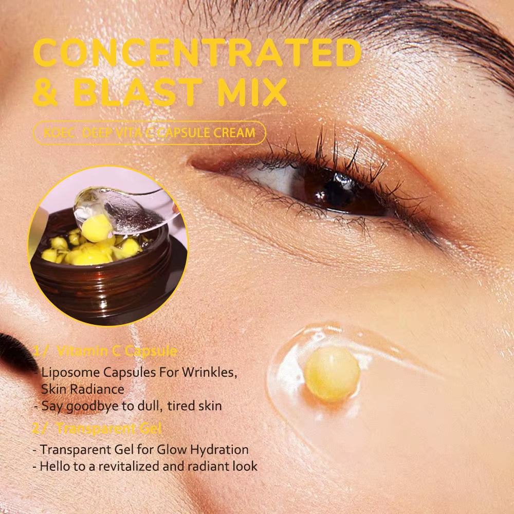 50G KOEC Deep VC Transparent Gel Capsule Cream Anti-Wrinkle Hydrating Revitalizing Brightening Niacinamide Arbutin Ferulic Acid